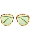 GUCCI TORTOISESHELL-EFFECT PILOT SUNGLASSES