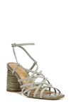 Sam Edelman Daffodil Ankle-wrap Croc-embossed Leather Sandals In Black