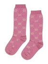 Gucci Gg Supreme Cotton & Lurex Knit Socks In Pink