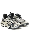 Balenciaga Track 2 Logo-detailed Metallic Mesh And Rubber Sneakers In Beige