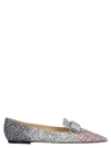 JIMMY CHOO JIMMY CHOO GALA GLITTERED BALLERINA FLAT SHOES