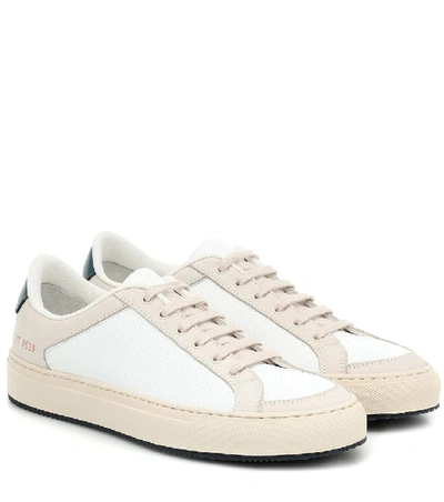 Common Projects Retro Low Suede And Leather Trainers In White