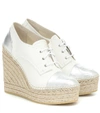 GUCCI DERBY LEATHER ESPADRILLE WEDGES,P00433920