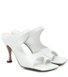Bottega Veneta Crunch Lux Open-square Mule Sandals In White