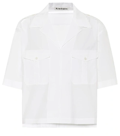 Acne Studios Stina Poplin Button Down Shirt In White
