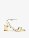 SANDRO WOMENS GOLD MIANA CROC-EMBOSSED LEATHER SANDALS 4,R00059752