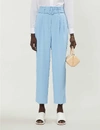 SANDRO CENY HIGH-WAISTED TWILL TROUSERS,R00059712