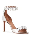 ALAÏA BOMBE STUD SNAKESKIN ANKLE-WRAP SANDALS,PROD227130057