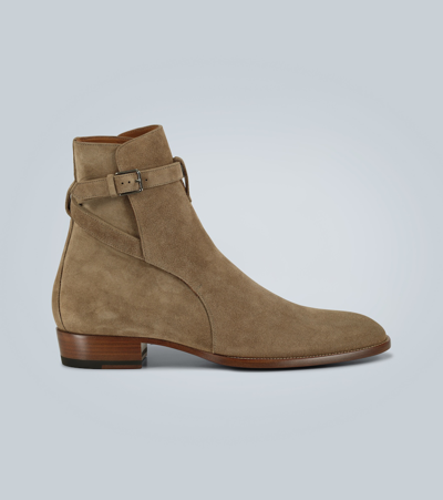 Saint Laurent Wyatt 30 Jodhpur Boots In Brown