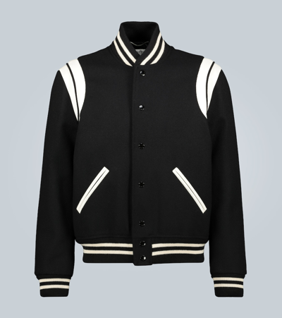 SAINT LAURENT TEDDY VARSITY JACKET,P00340441