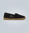 SAINT LAURENT EMBROIDERED LOGO CANVAS ESPADRILLES,P00441533