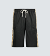 Gucci Black Technical Jersey Gg Shorts In Black