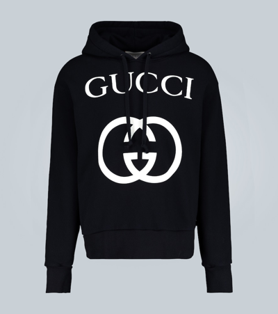 Gucci Gg全棉连帽衫 - 黑色 In Black