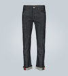 GUCCI TAPERED DENIM PANT WITH WEB,P00437331