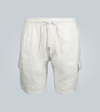 Vilebrequin Logo-patch Slubbed-linen Cargo Shorts In White