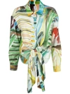 ROSIE ASSOULIN WATERCOLOUR PRINT KNOTTED BLOUSE