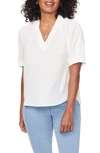 Nydj Charming Oversized V-neck Top In Vanilla