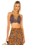 Free People Intimately Fp Adella Longline Bralette In Dark Grey