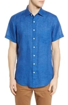 Rodd & Gunn Regular Fit Ellerslie Linen Shirt In Aquamarine