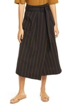 VINCE STRIPE BELTED UTILITY SKIRT,V654030590