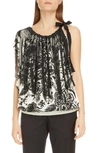 DRIES VAN NOTEN EMBROIDERED FLORAL FRINGE SLEEVELESS TOP,CROCE EMBR 9303