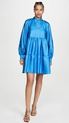 Stine Goya Jasmine Blue Taffeta Mini Dress In Blue