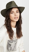 Rag & Bone Packable Straw Fedora Hat In Army Green