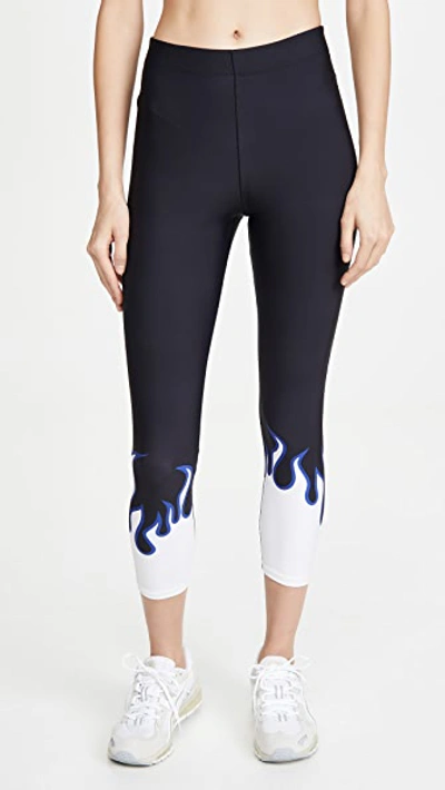 Adam Selman Sport Core Cropped Printed Stretch Leggings In Black