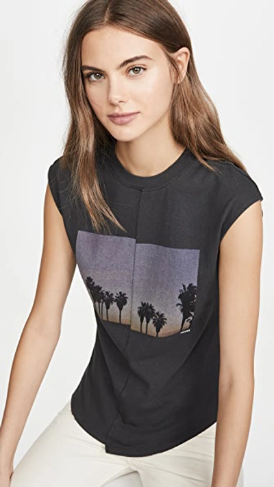 Frame Palm Muscle Tee In Faded Noir