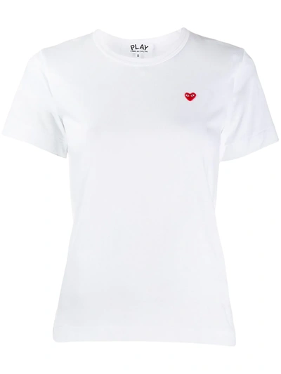 Comme Des Garçons Play 爱心贴花polo衫 In White