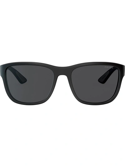 Prada 哑光方框太阳眼镜 In Black