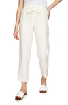 1.state Flat Front Tapered Leg Pants In Soft Ecru