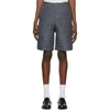 PAUL SMITH PAUL SMITH GREY SILK QUILTED SHORTS