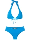 Amir Slama Metallic Embellishment Bikini Set In Blue