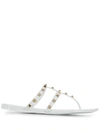 Valentino Summer Rockstud Pvc Thong Sandal In White