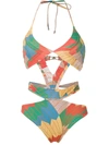 AMIR SLAMA PRINTED CUT OUT SWIMSUIT