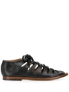 ALBERTO FASCIANI LACE-UP LEATHER GLADIATOR SANDALS