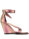 RICK OWENS SINGLE BOW 100MM WEDGE SANDALS