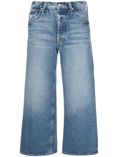 Mother Tomcat Cropped Straight-leg Jeans In Azure