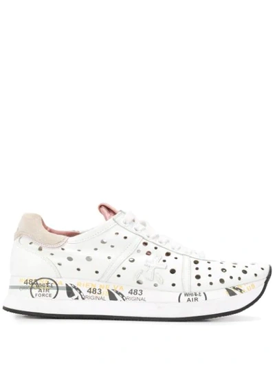 Premiata Conny Perforated Trainers In White