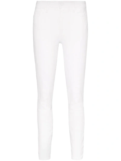 Paige Hoxton High Waist Ankle Skinny Jeans In White