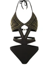 AMIR SLAMA EMBROIDERED CUT OUT SWIMSUIT