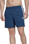 Adidas Originals 3-stripes Swim Trunks In Night Marine