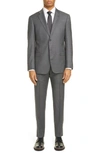 EMPORIO ARMANI G LINE TRIM FIT SOLID WOOL SUIT,51VGEB51751631