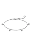 Monica Vinader Fiji Tiny Sterling Silver And Diamond Bracelet