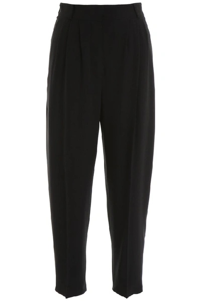 Alexander Mcqueen Cropped Wool-blend Tapered Pants In Grey,silver