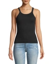RE/DONE RIBBED SCOOP-NECK FITTED TANK,PROD155880089