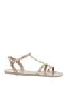 Valentino Rockstud Rubber Sandals In Poudre Color In Poudre