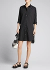 SACAI PLEATED-SIDE LONG BUTTON-FRONT SHIRTDRESS,PROD153290073