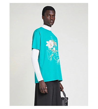 Givenchy Graphic-print Cotton-jersey T-shirt In Green